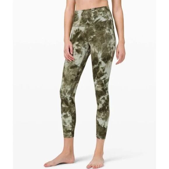 Like New Lululemon 25" Align High Rise Diamond Dye Light Sage Medium Olive Sz 16 - Picture 1 of 13